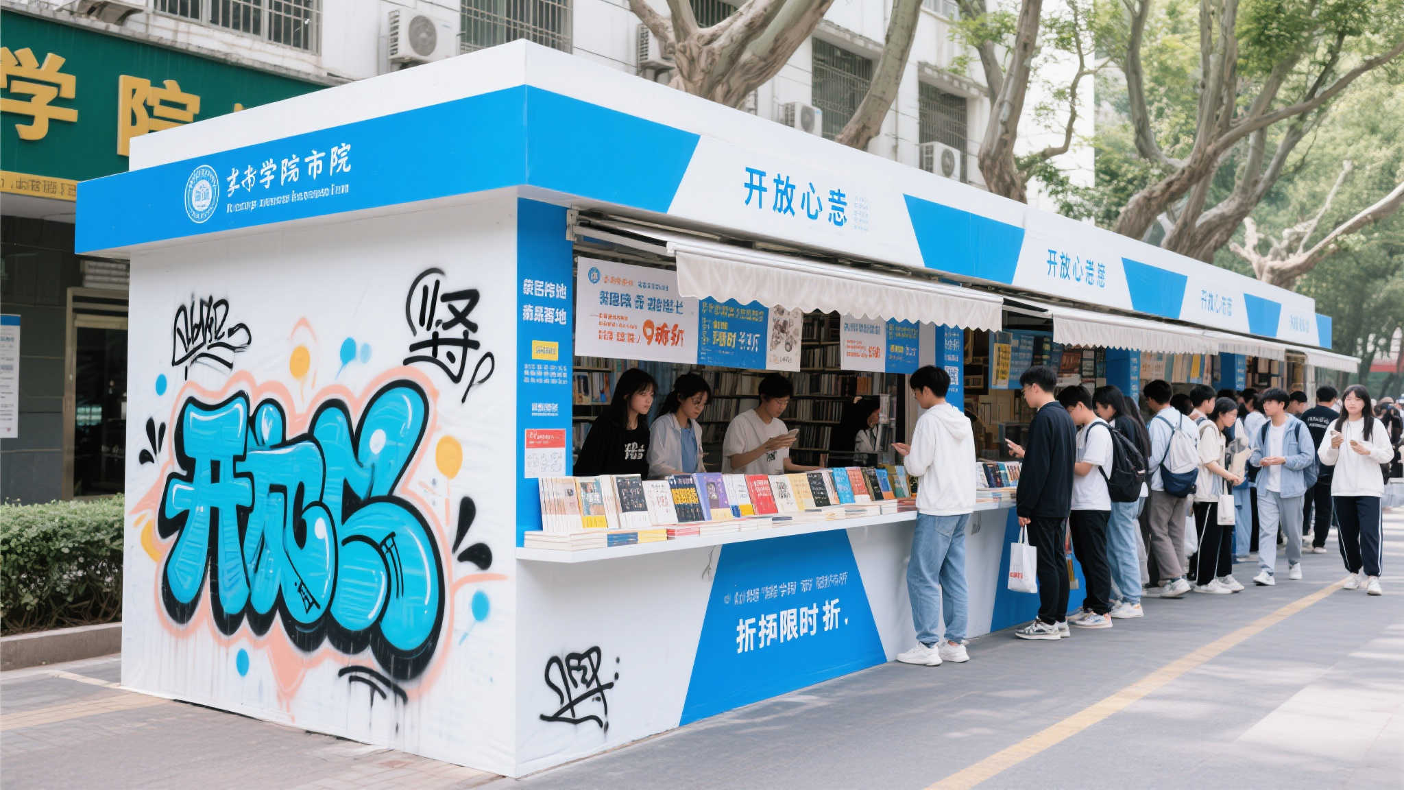 繁华商圈公益新亮点 户外销售亭轻松焕新