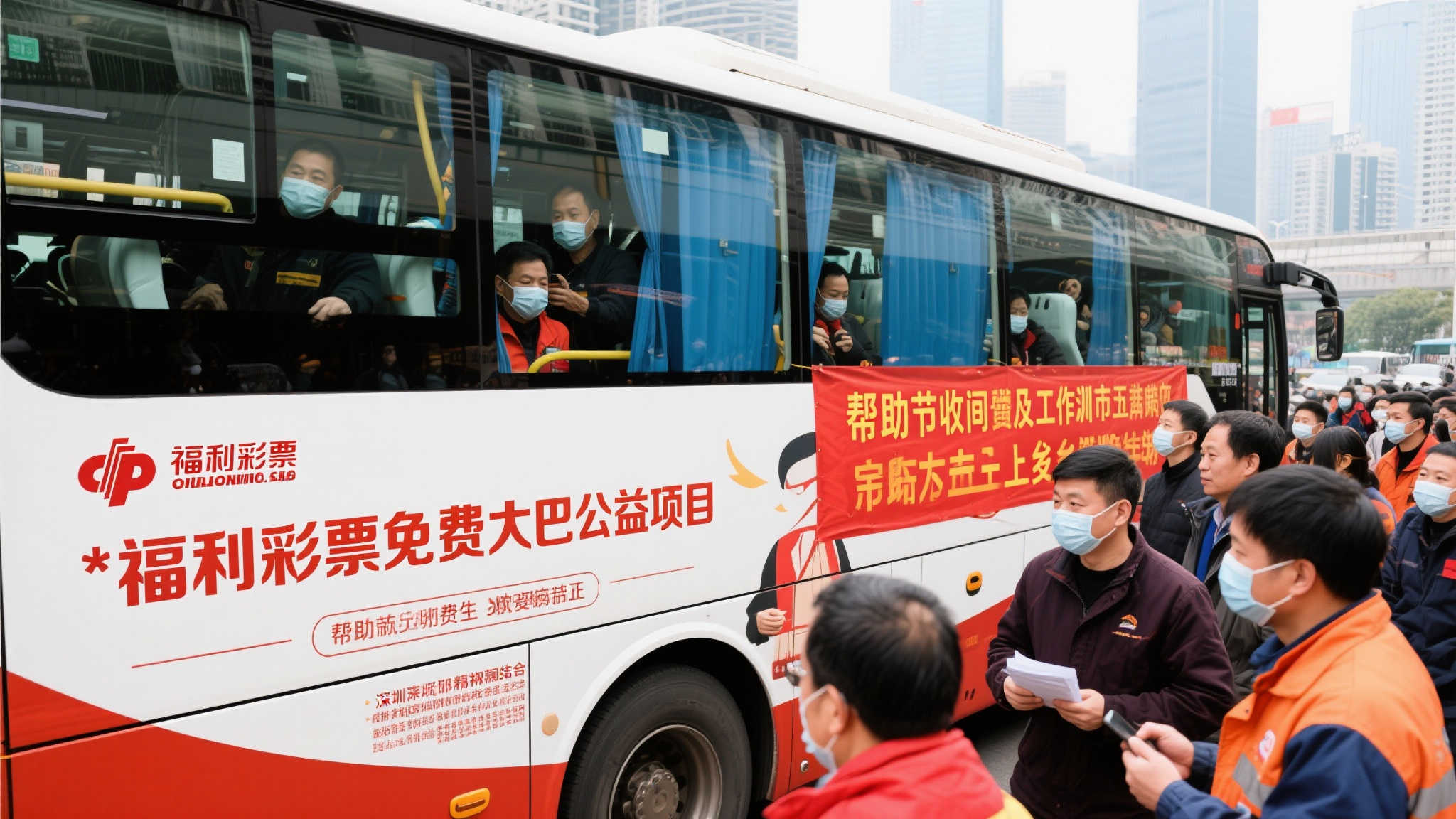 爱满鹏城·首批15辆福彩暖心大巴启程回家 爱满鹏城·首批15辆福彩暖心大巴启程回家