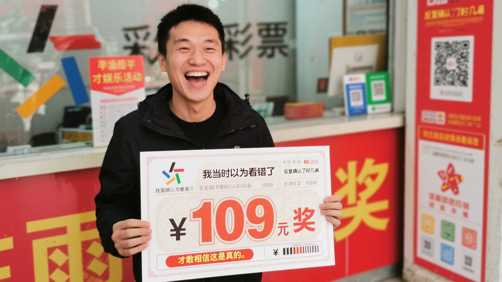 ！男子散步顺手买彩票，竟喜中100万大奖，兑奖时仍不敢相信！