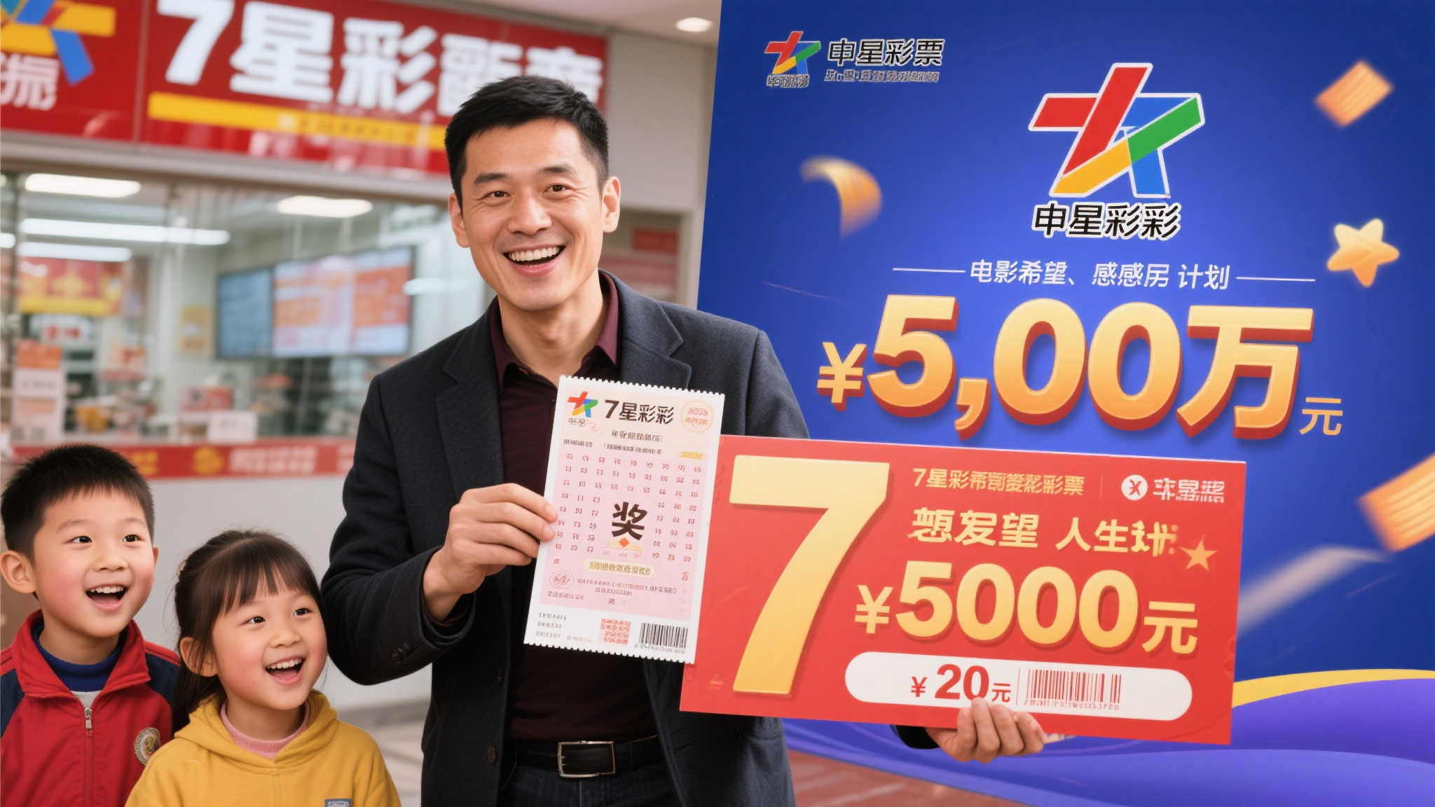 男子20元喜中7星彩500万 助力两子女创业或置业 男子20元喜中7星彩500万 助力两子女创业或置业